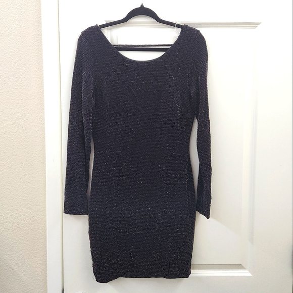 Perfect NYE dress! Charlotte Russe Black long sleeve dress with shimmer - Picture 1 of 4